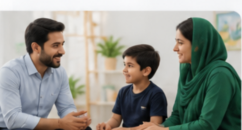 A family in a therapy session together